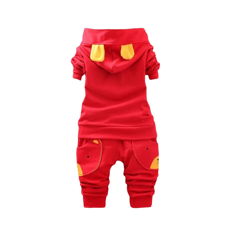 Teddy Bear Applique Hoodie & Jogger Pants Long Sleeve - Image 2