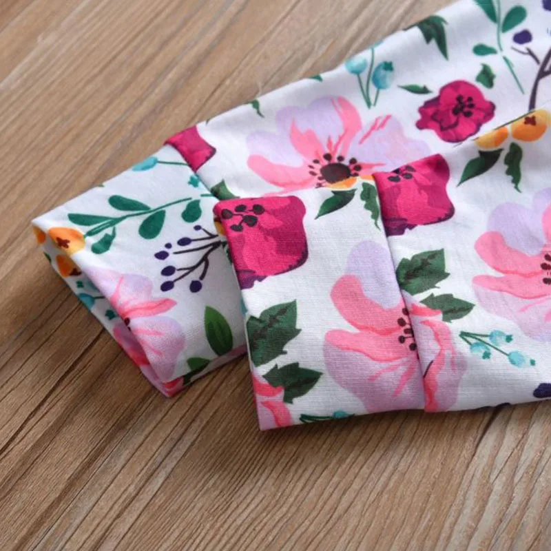 Baby Girl Text Print Onesie, Flower Pants, Ribbon Headband 3 pcs - Image 8