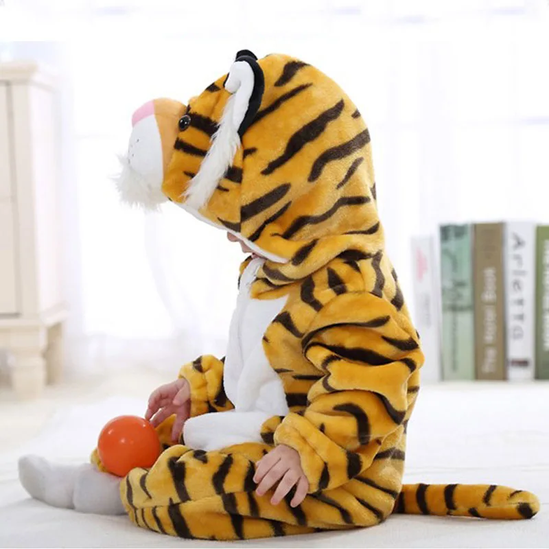 Baby Tiger Long Sleeves Zipper Hooded Jumpsuit Costume - Image 2
