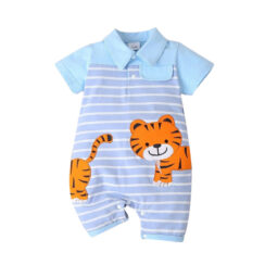 Baby Polo Style Tiger Embroidery Romper