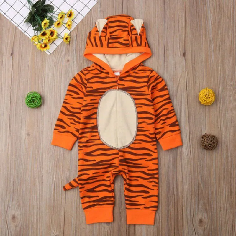 Long Sleeves Tiger Panther Dressup Hoodie Costume Jumpsuit - Image 2