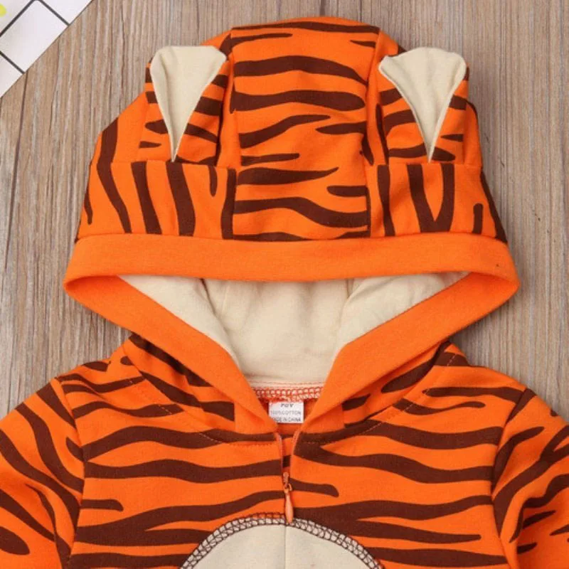 Long Sleeves Tiger Panther Dressup Hoodie Costume Jumpsuit - Image 4