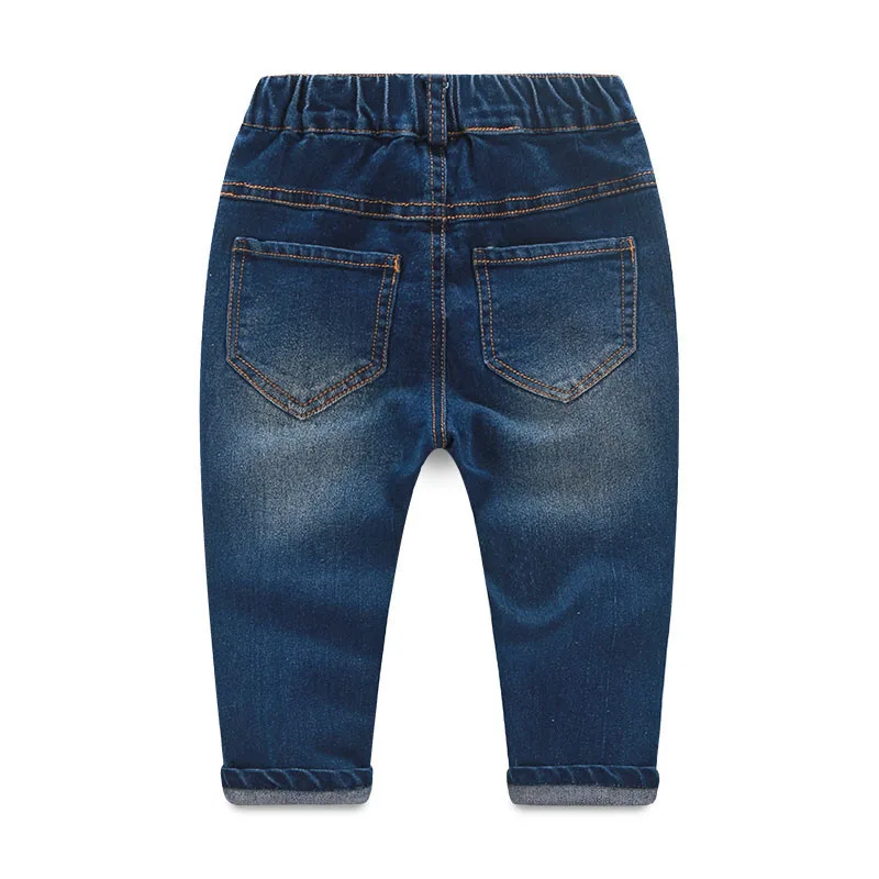 Toddler Boy Solid Corduroy Button Shirt & Denim Jeans with Stripe Pattern Tie Outfit - Image 6