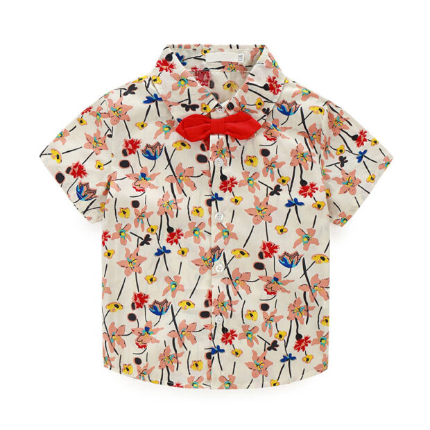 Toddler Lily Pattern Shirt & Ripped Shorts