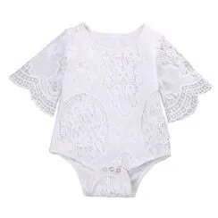 White Floral Lace Tulle One-Piece Bodysuit