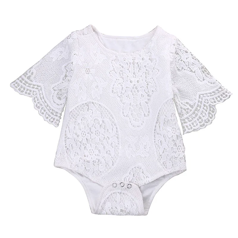White Floral Lace Tulle One-Piece Bodysuit