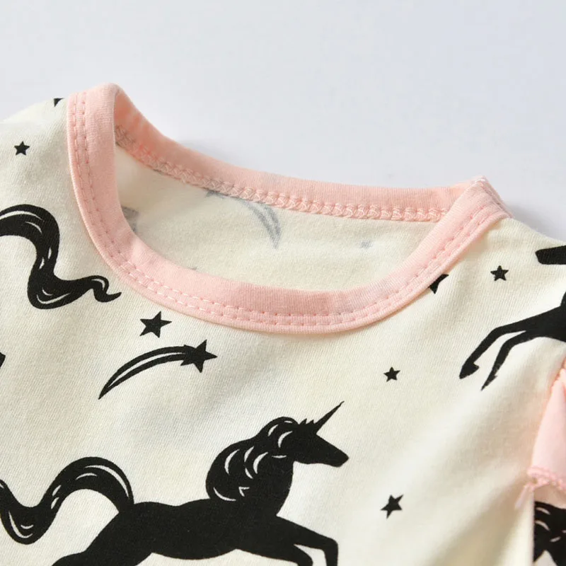 Fantasy Unicorn Print Long Sleeves Bodysuit Sweatpants Outfit - Image 4