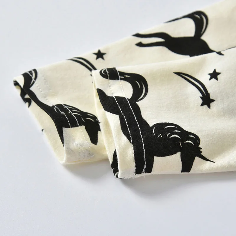 Fantasy Unicorn Print Long Sleeves Bodysuit Sweatpants Outfit - Image 2