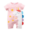 Unicorn Print Pajamas Romper Short Sleeve
