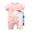 Unicorn Print Pajamas Romper Short Sleeve