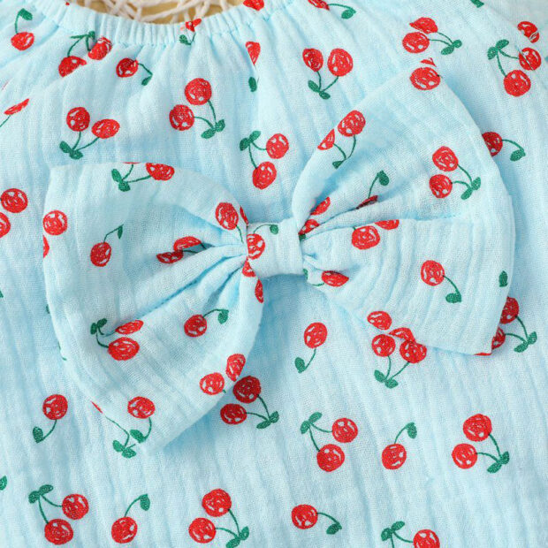 Baby Variable Cherry Print Ribbon Romper