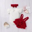 Velvet Ribbon Suspender Dress & Ribbed Pattern Onesie Short Sleeve - Image 2