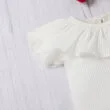 Velvet Ribbon Suspender Dress & Ribbed Pattern Onesie Short Sleeve - Image 4