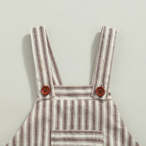 Baby Vertical Stripe Overalls Long Sleeve