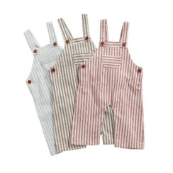 Vertical Stripe Overalls Long Sleeve