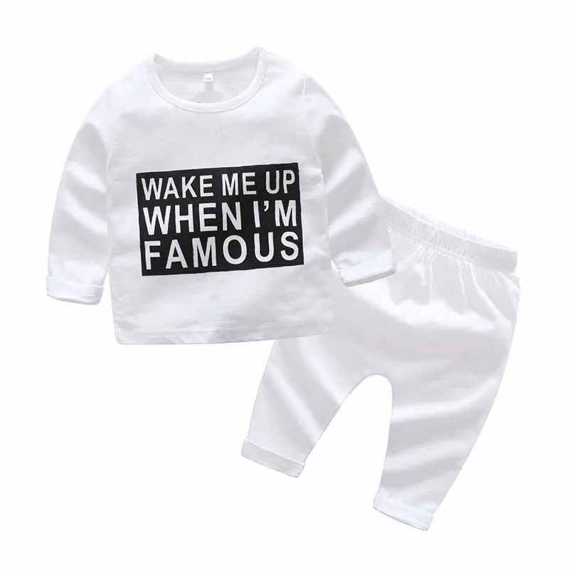 "Wake Me I am Famous" Long Sleeves Top Trackpants