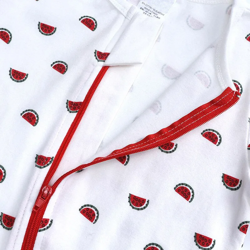 All-Over Watermelon Print Sleepwear Zip Up Jumpsuit Long Sleeve - Image 3