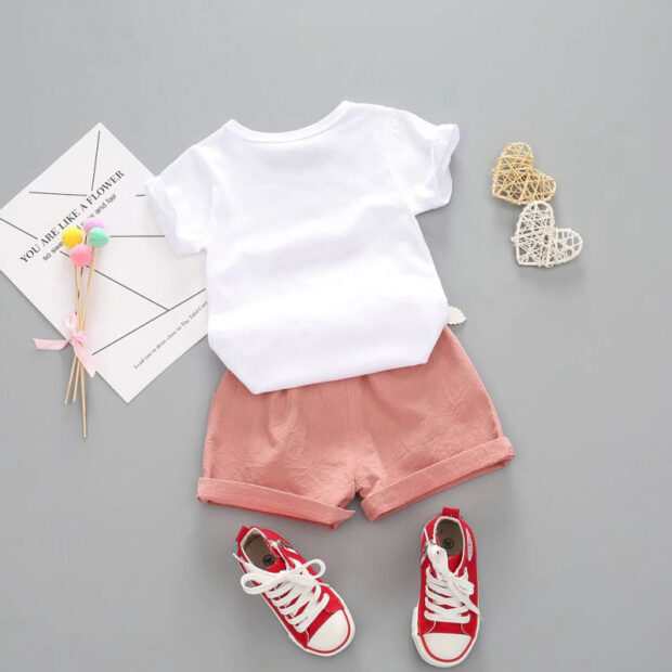 Short Sleeve Watermelon Print T-Shirt & Shorts Summer Outfit - Image 3