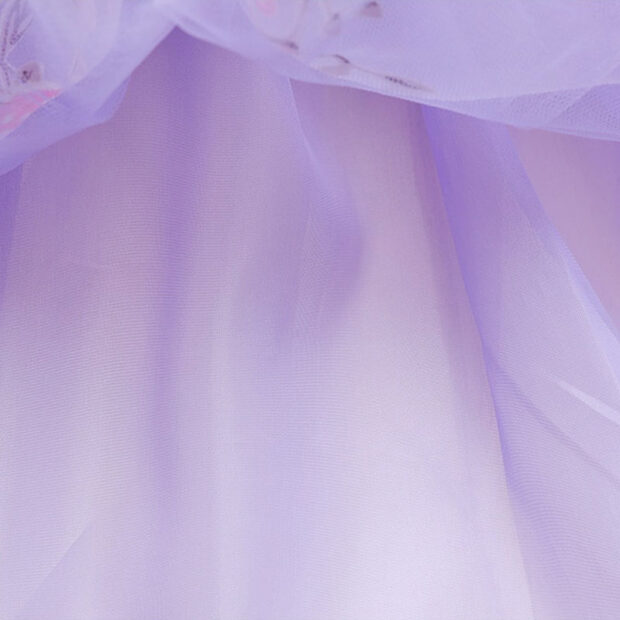 Wedding Butterfly Flower Design Dress Sleeveless with Shimmering Ribbon Bow Headband - Image 9