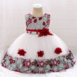 Baby Wedding Flower Patch Sheer Dress Sleeveless