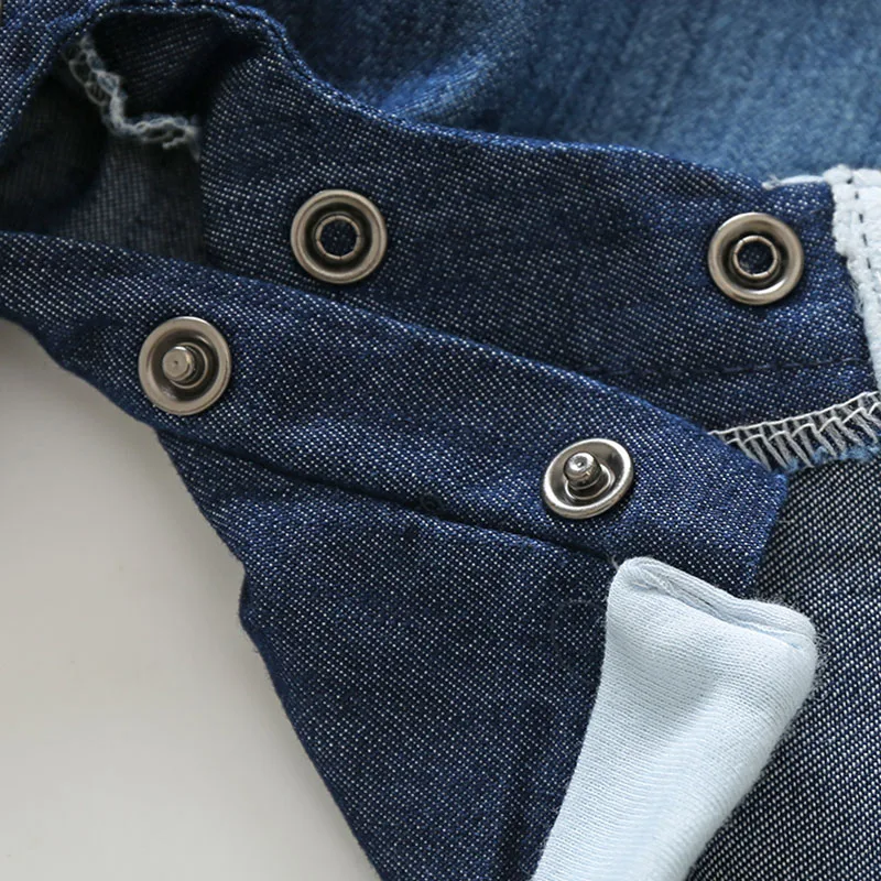 Short Sleeves Whale T-Shirt Denim Jeans Suspenders Shorts - Image 7