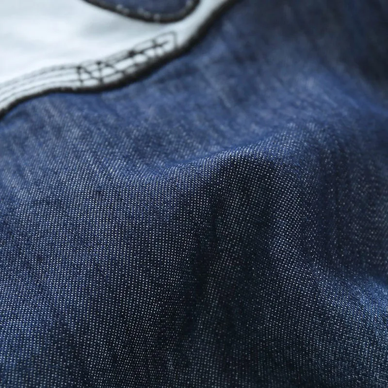 Short Sleeves Whale T-Shirt Denim Jeans Suspenders Shorts - Image 8