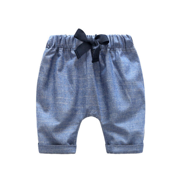 Baby Boy White Collar Button Shirt Bodysuit Blue Trousers - Image 7