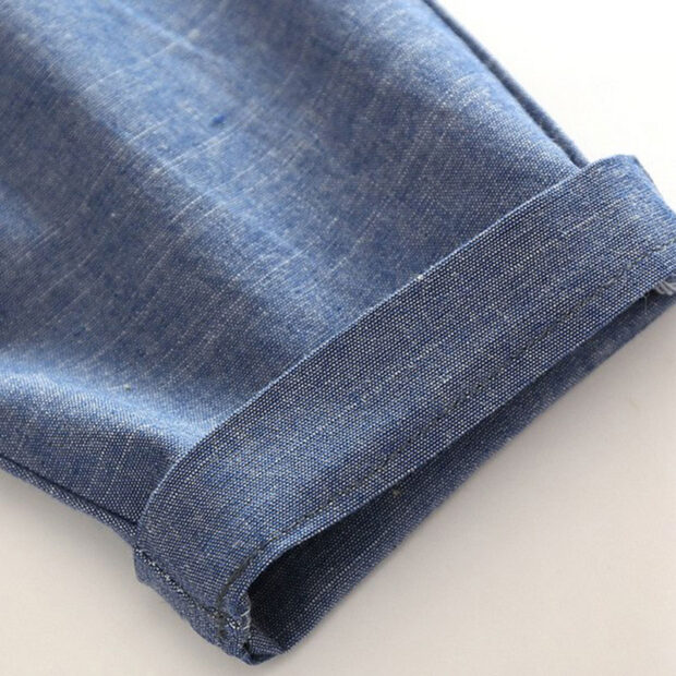Baby Boy White Collar Button Shirt Bodysuit Blue Trousers - Image 11