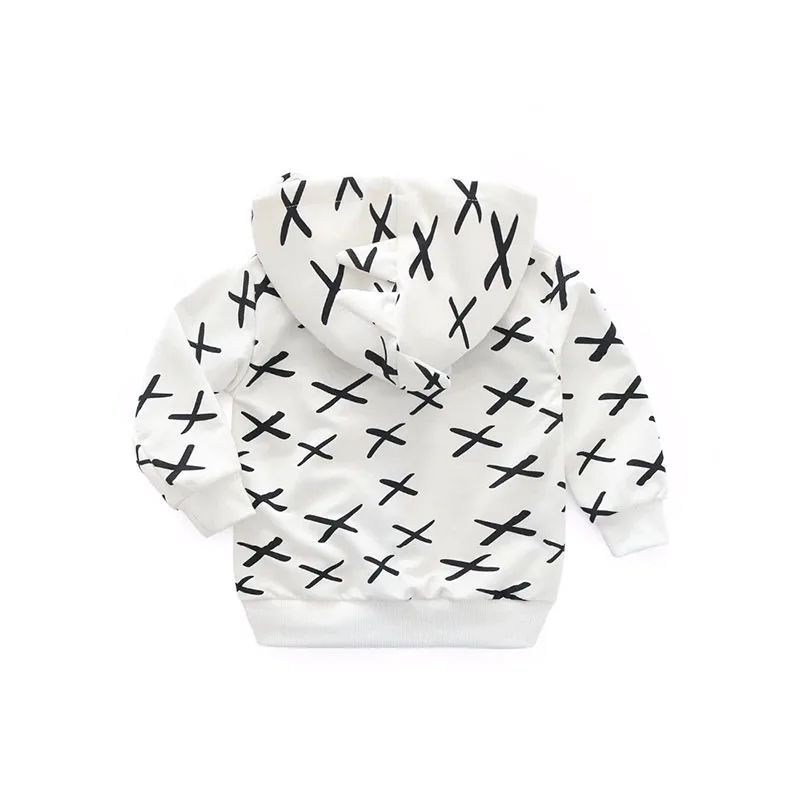 Baby X Mark Pattern Zip Up Hooded Jacket Long Sleeve - Image 2