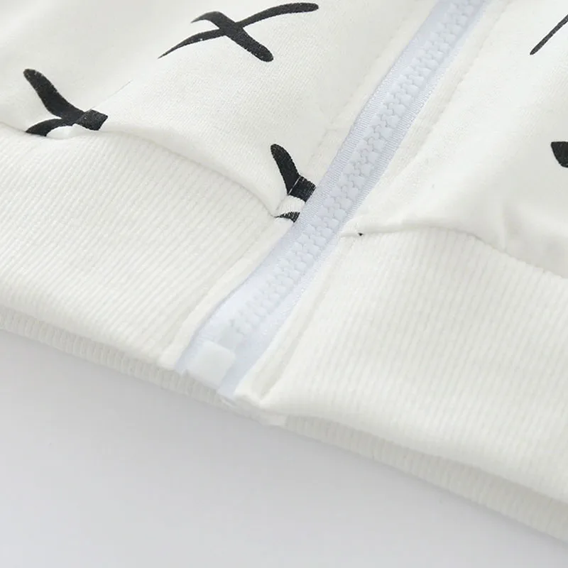 Baby X Mark Pattern Zip Up Hooded Jacket Long Sleeve - Image 5