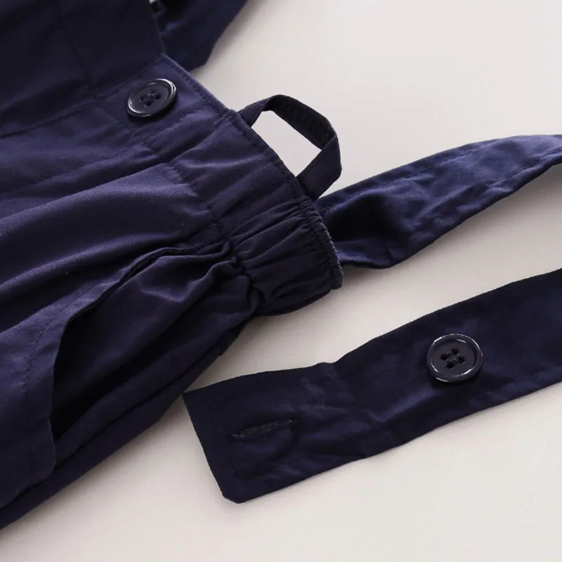 Baby Boy Bow Tie Polo Shirt Top, Suspender Shorts 2 pcs - Image 5