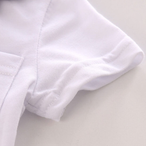 Baby Boy Bow Tie Polo Shirt Top, Suspender Shorts 2 pcs - Image 3