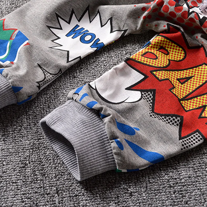 Comic Print Long Sleeves Sweater Pullover Harem Trousers Jumpsuit - Image 10