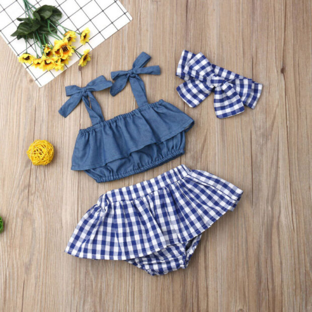 Baby Strap Crop Top & Skirt Outfit