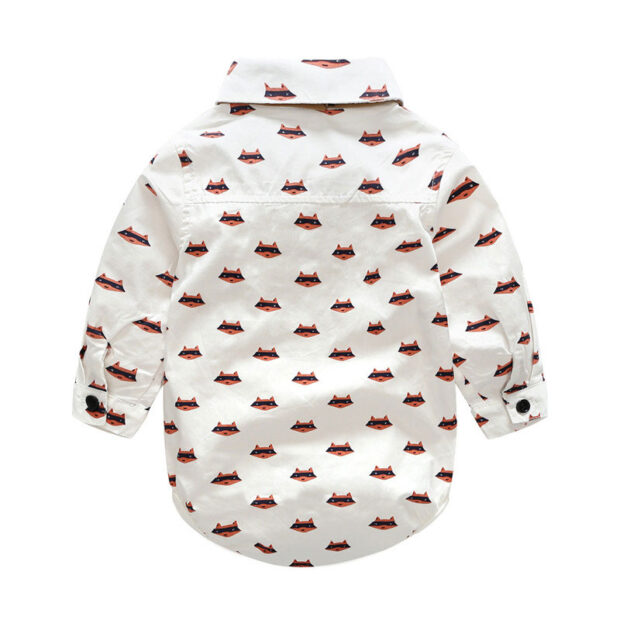 Trendy Bow Tie Button Bodysuit Shirt Vest Trousers - Image 3