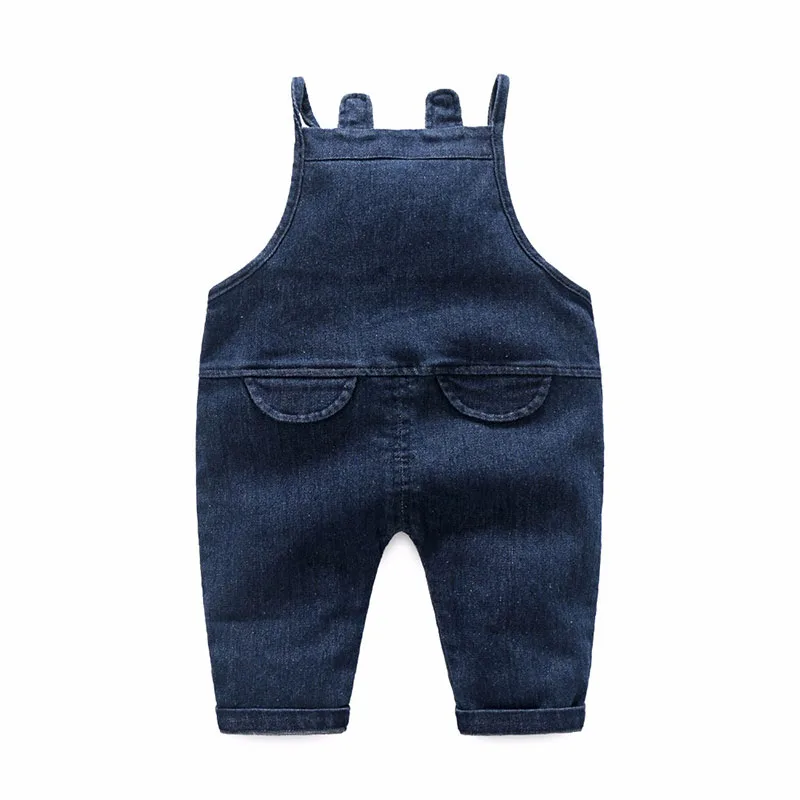 Retro White Collar Button Shirt with Denim Suspender Pants - Image 2