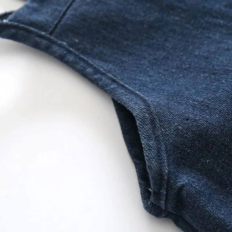 Retro White Collar Button Shirt with Denim Suspender Pants - Image 4