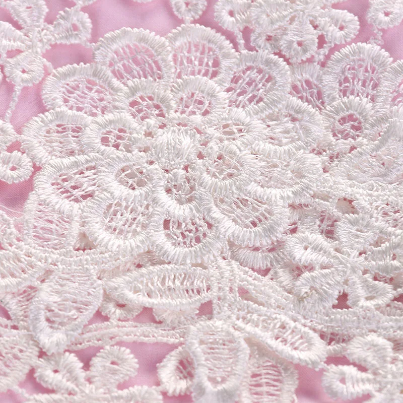 Pink Lace Crochet Bodysuit Ribbon Headband Sunsuit Outfit - Image 6