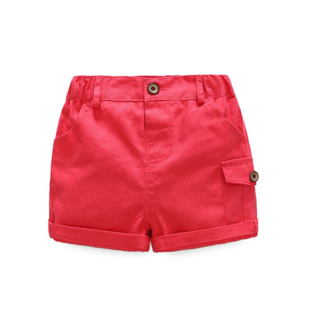 Baby Pink Striped Button Collar Shirt with Shorts - Image 7