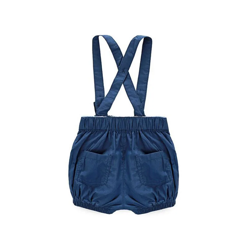 Sailor Print Button Bow Tie Collar Shirt Bodysuit Suspenders Shorts - Image 7