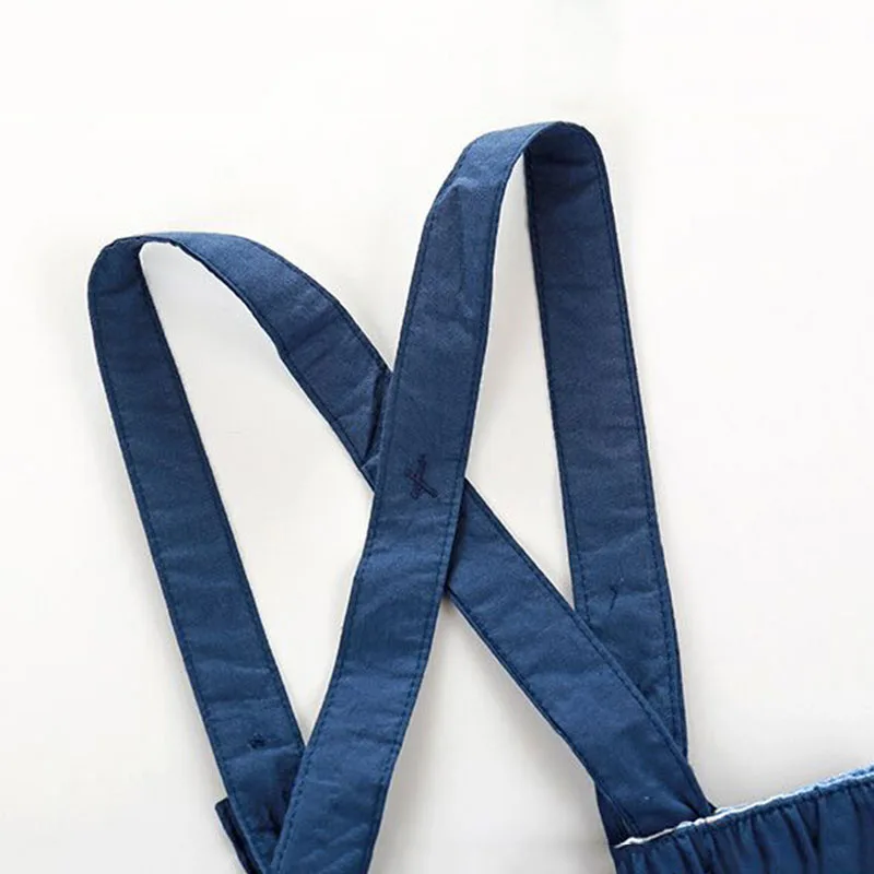 Sailor Print Button Bow Tie Collar Shirt Bodysuit Suspenders Shorts - Image 9