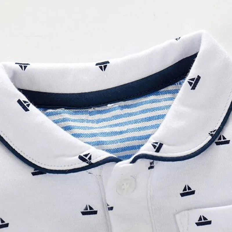 Sailor Print Button Bow Tie Collar Shirt Bodysuit Suspenders Shorts - Image 5