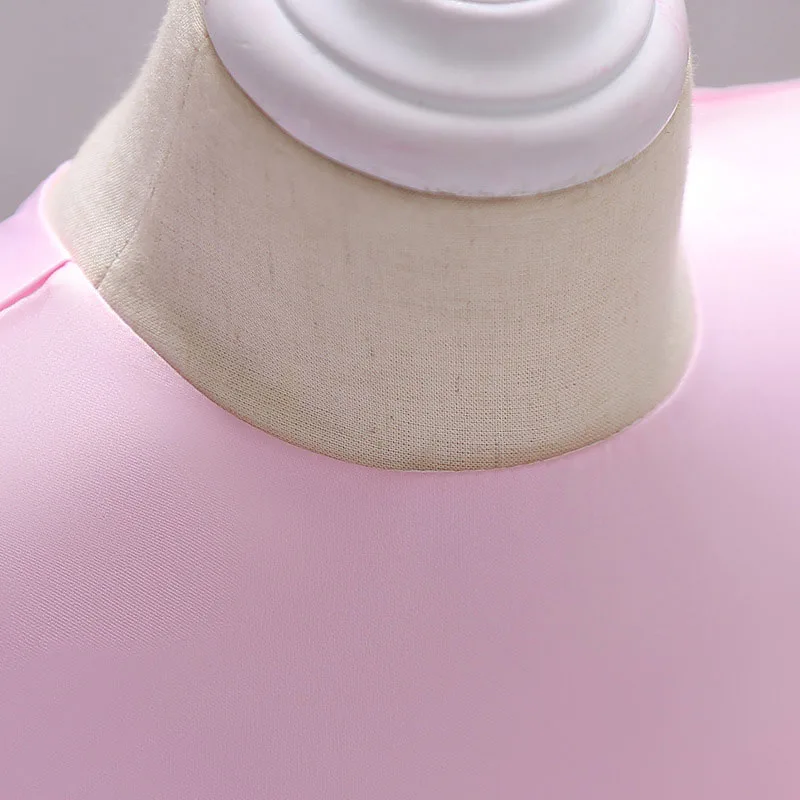 Pink Flower Tulle Ribbon Princess Dress Sleeveless For Wedding & Birthday - Image 3