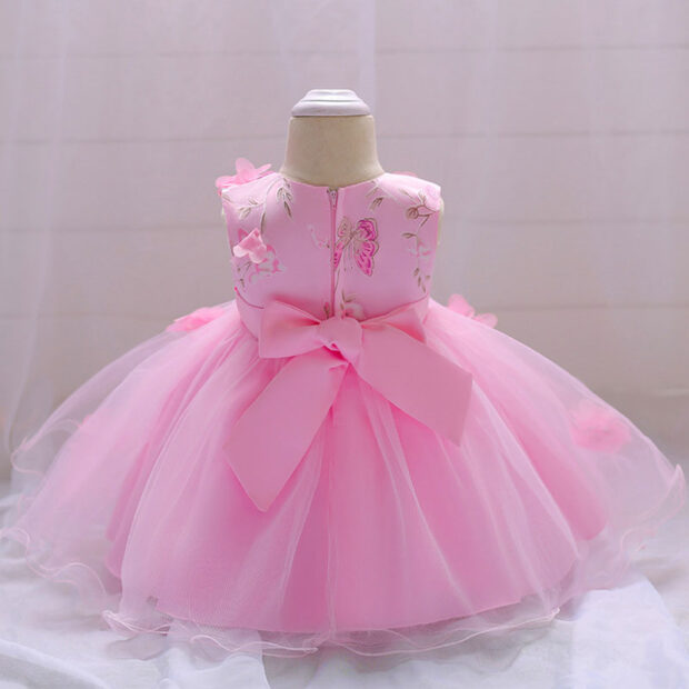 Baby Pink Butterfly Wedding Dress
