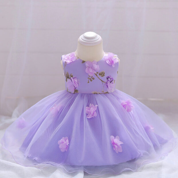 Baby Purple Butterfly Wedding Dress