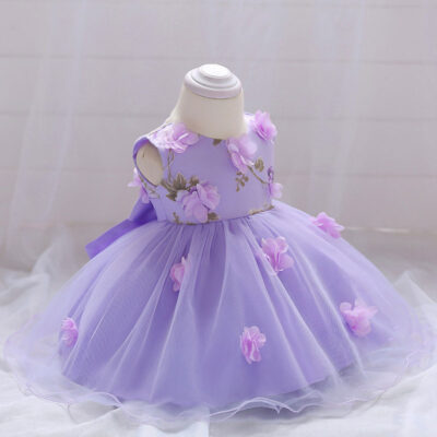 Baby Purple Butterfly Wedding Dress