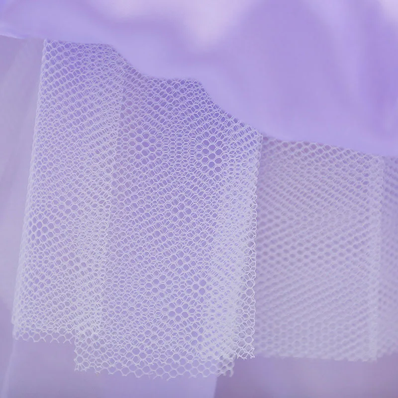 Purple Princess Flower Ribbon Dress Laced Sleeveless For Wedding & Birthday - Image 7