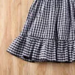 Puff Shoulder Gingham Pattern Ruffled Dress Short Sleeve - Image 3