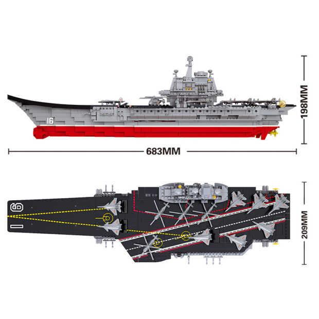 Sluban Navy Aircraft Carrier Warship 1:450 Building Blocks Toy - Image 3