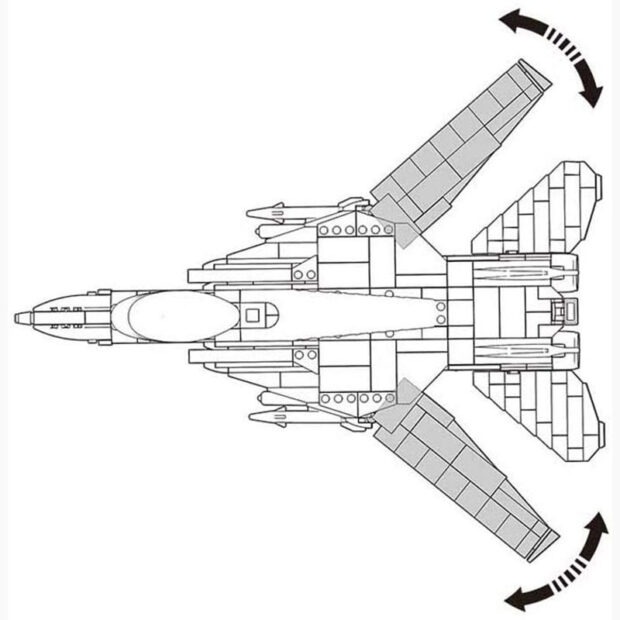 Sluban F-14 US Tomcat Fighter Jet Building Blocks Toy - Image 3